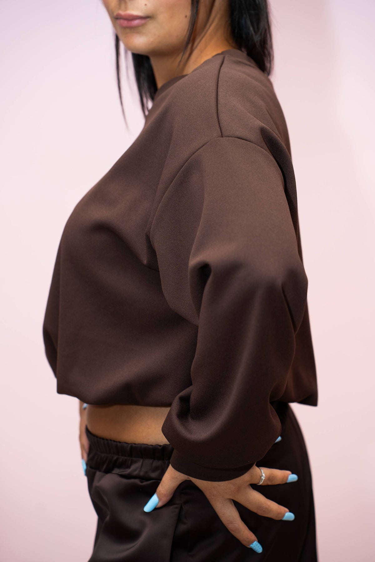 Felpa Crop Semplice