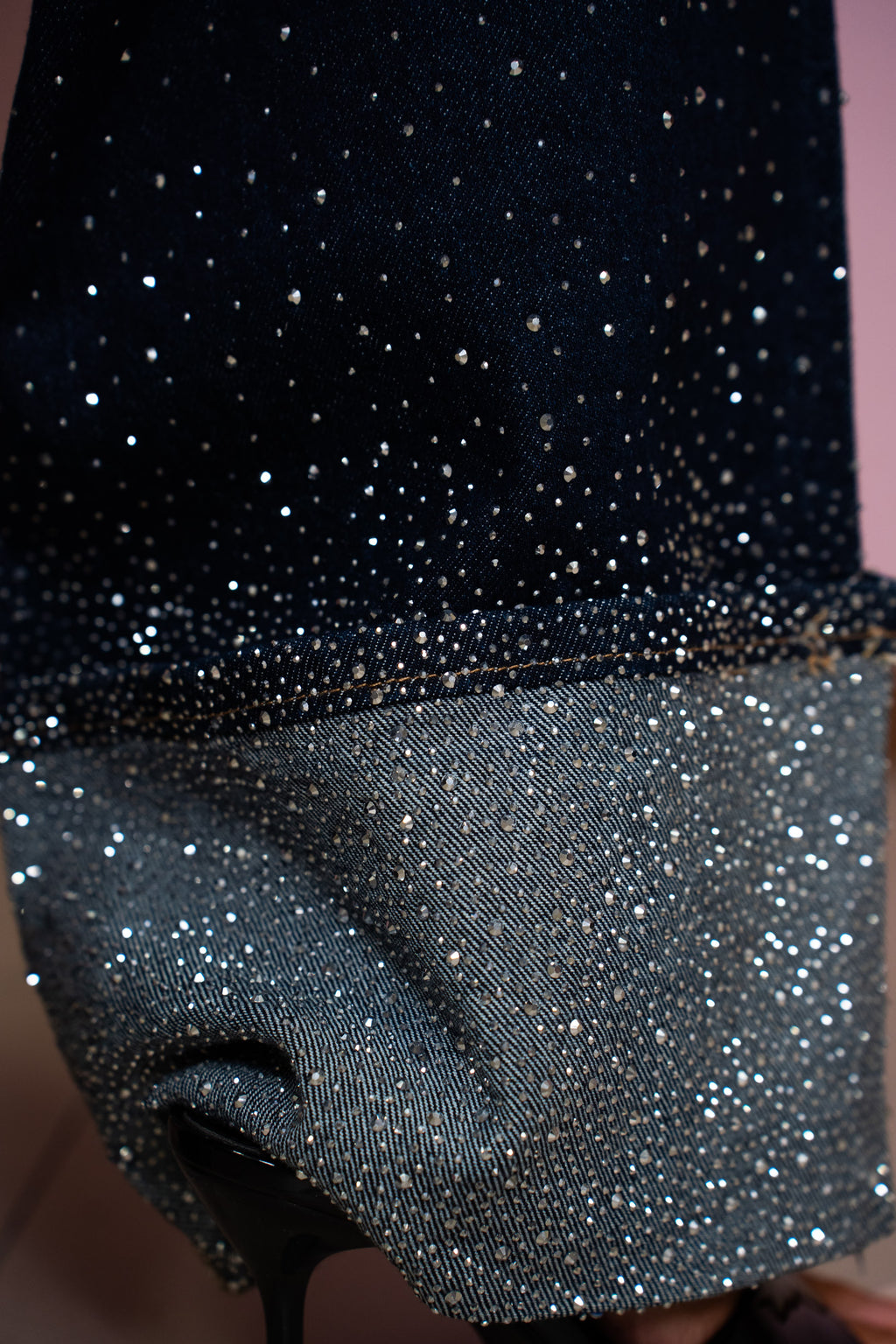 Jeans Paillettes con Risvolto