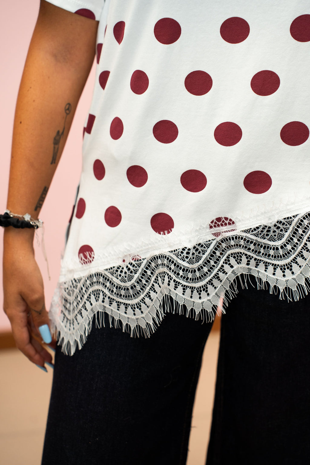 Maglia Pois con Pizzo