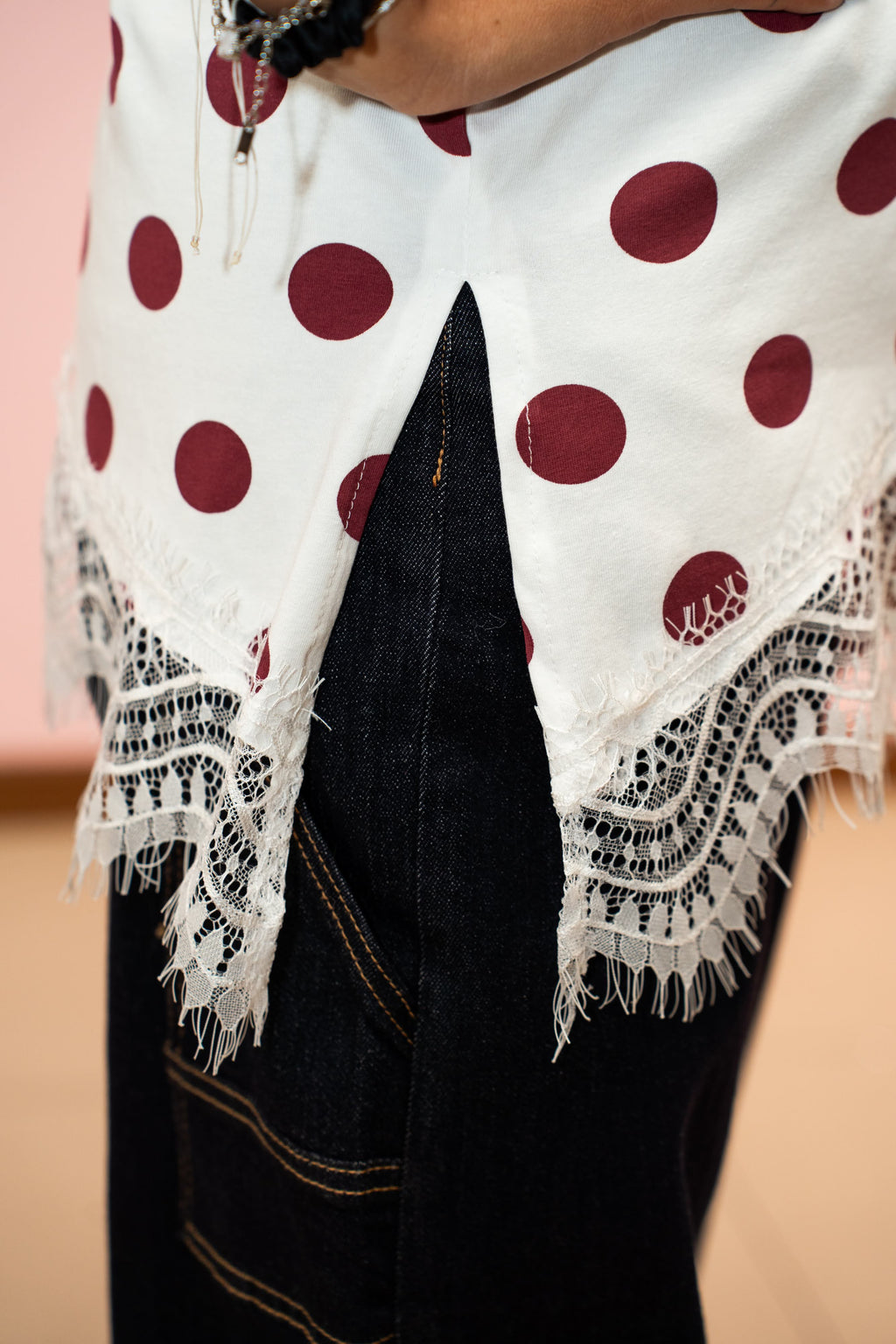 Maglia Pois con Pizzo