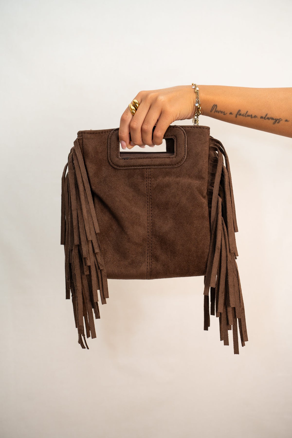 Bag camoscio con frange