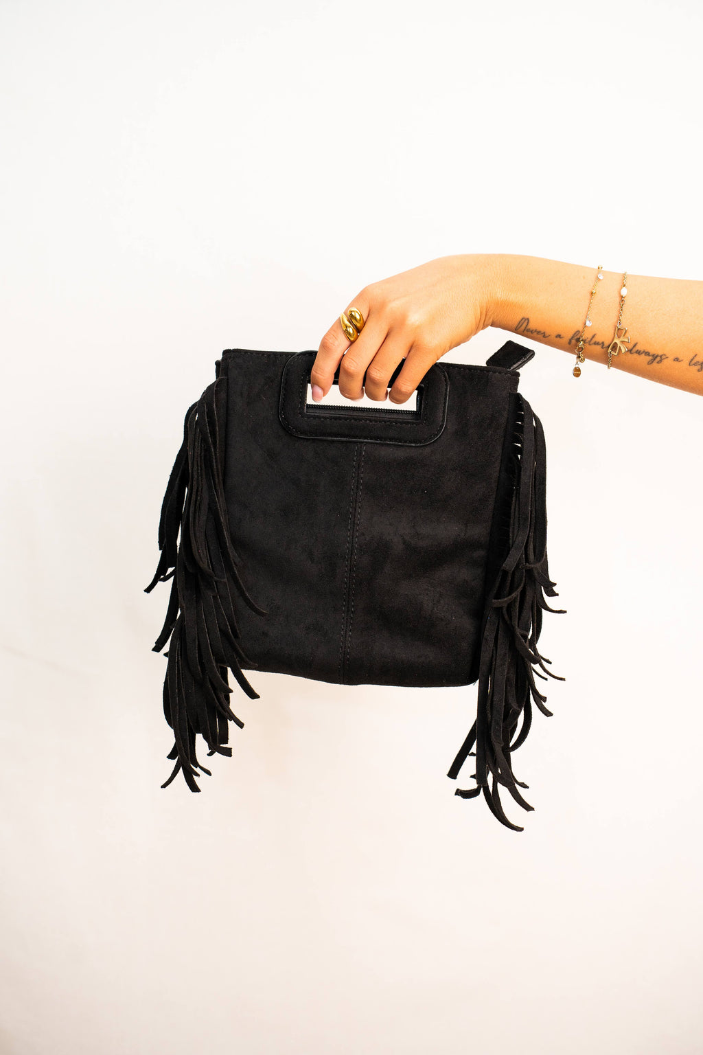 Bag camoscio con frange