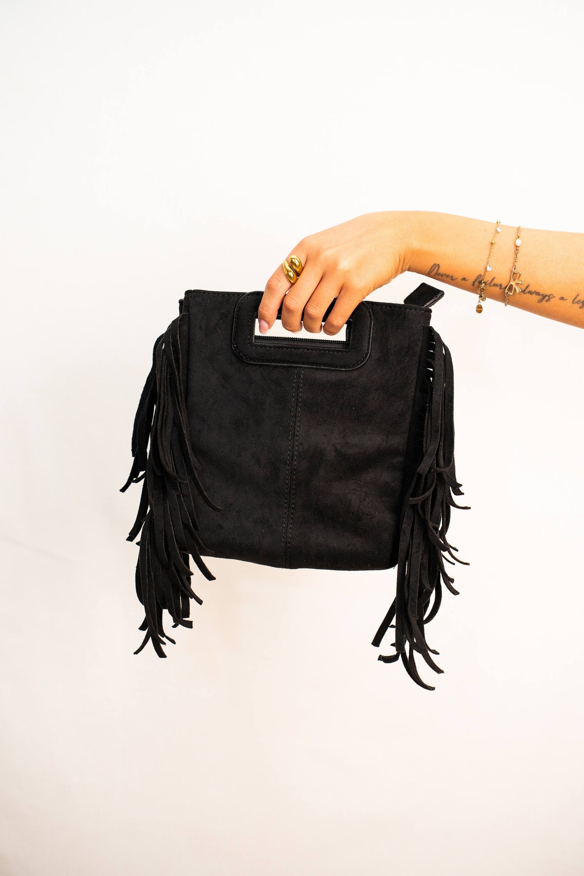 Bag camoscio con frange