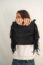 Bag camoscio con frange
