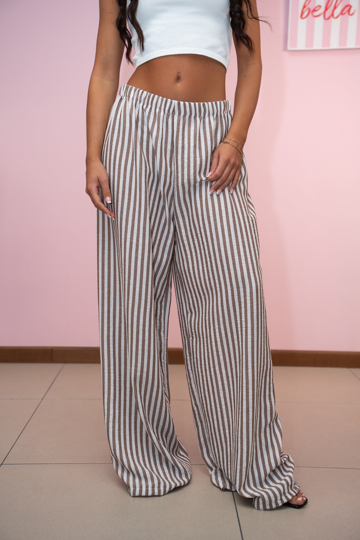 Pantalone in Lino a Righe