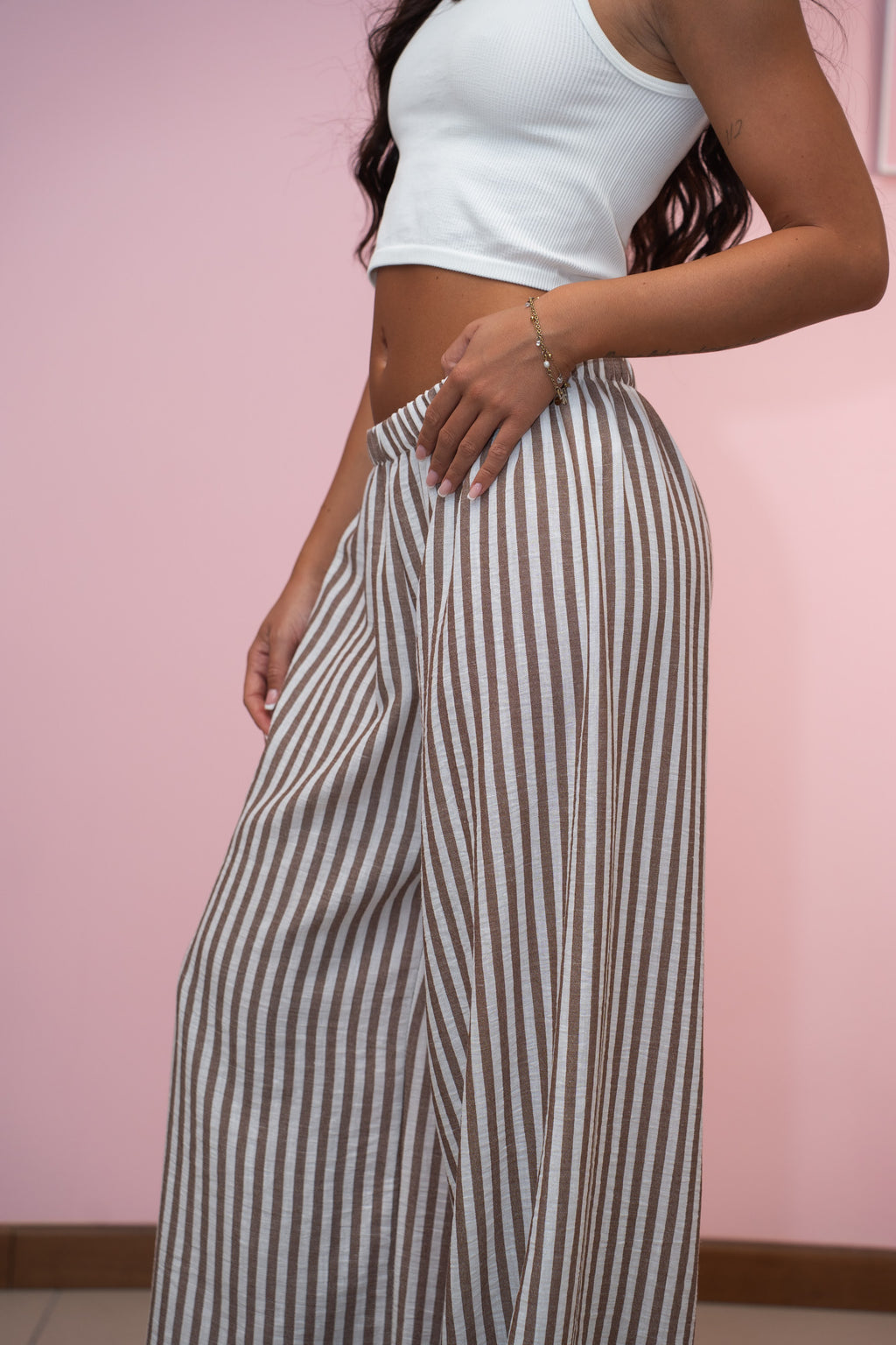 Pantalone in Lino a Righe