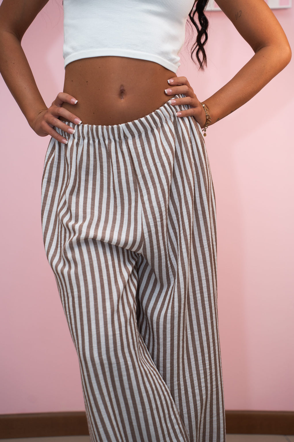 Pantalone in Lino a Righe