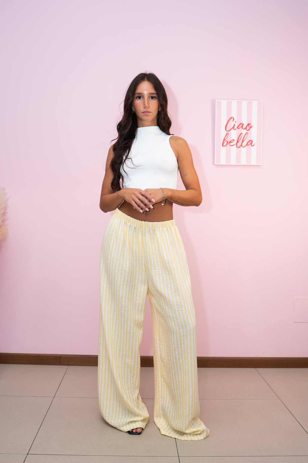 Pantalone in Lino a Righe