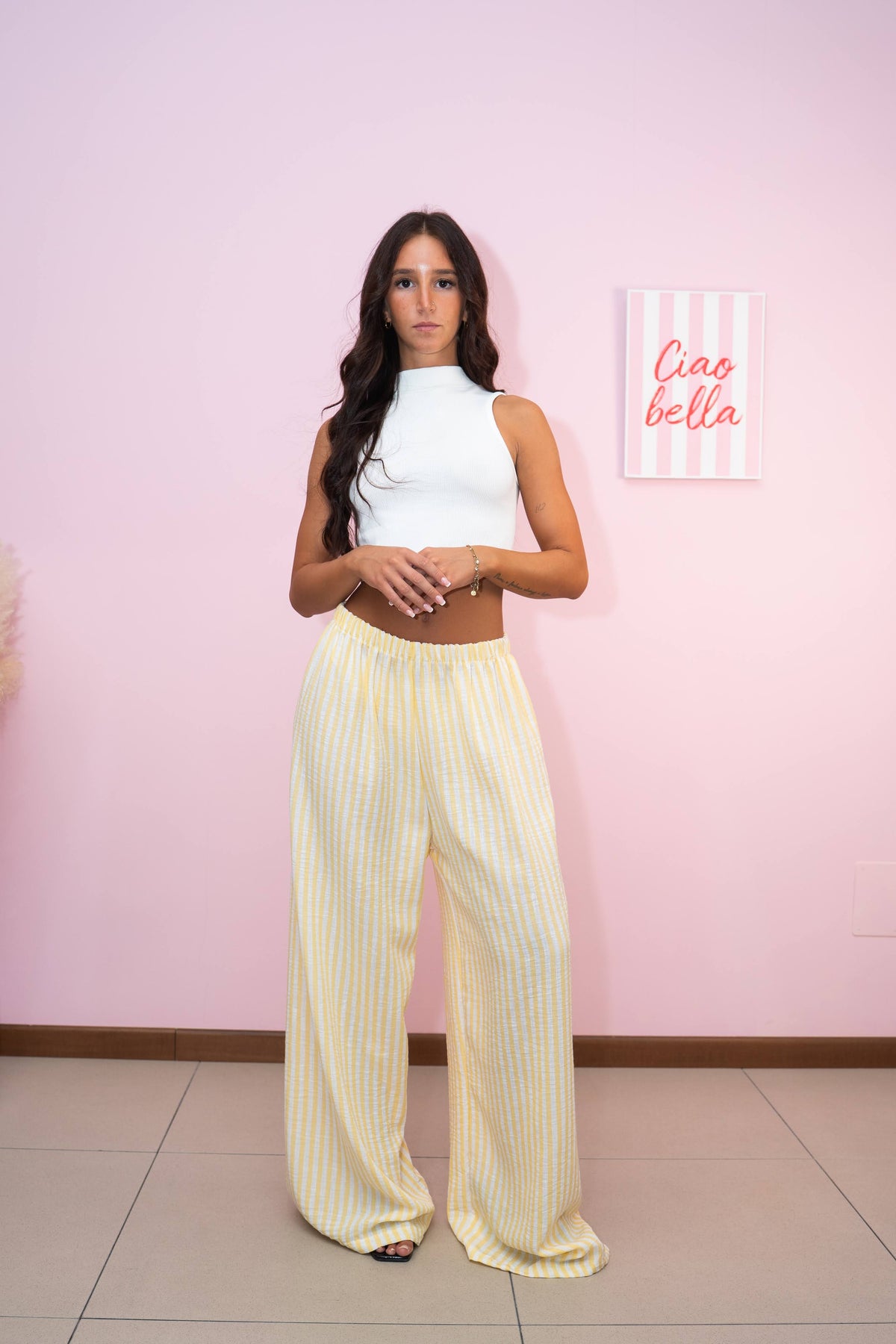 Pantalone in Lino a Righe