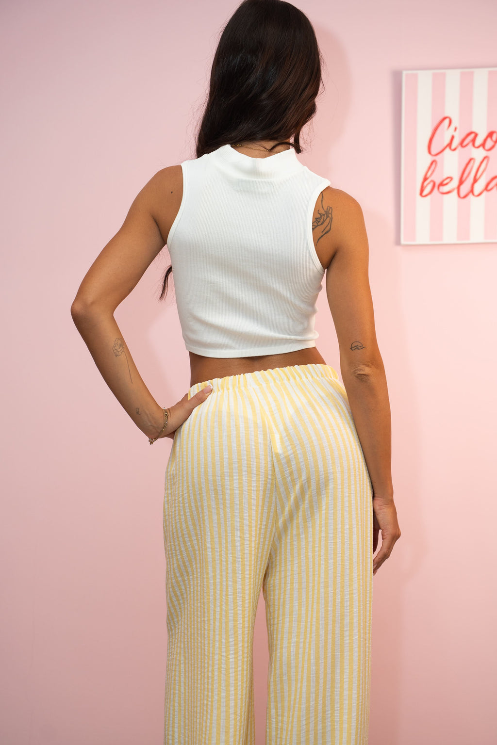 Pantalone in Lino a Righe