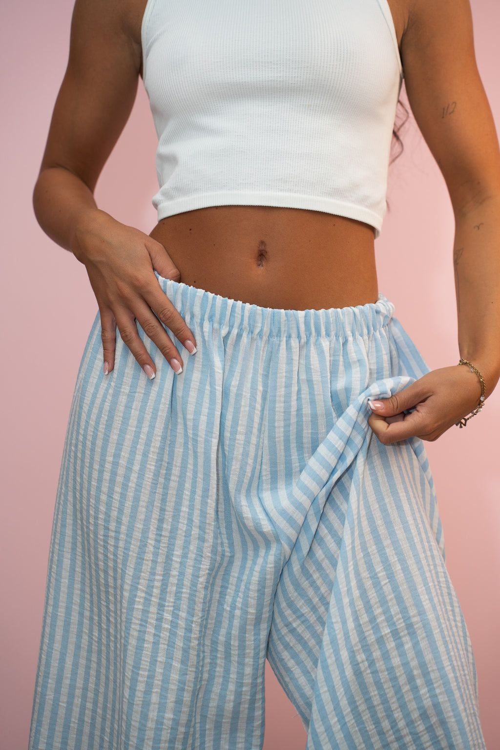 Pantalone in Lino a Righe