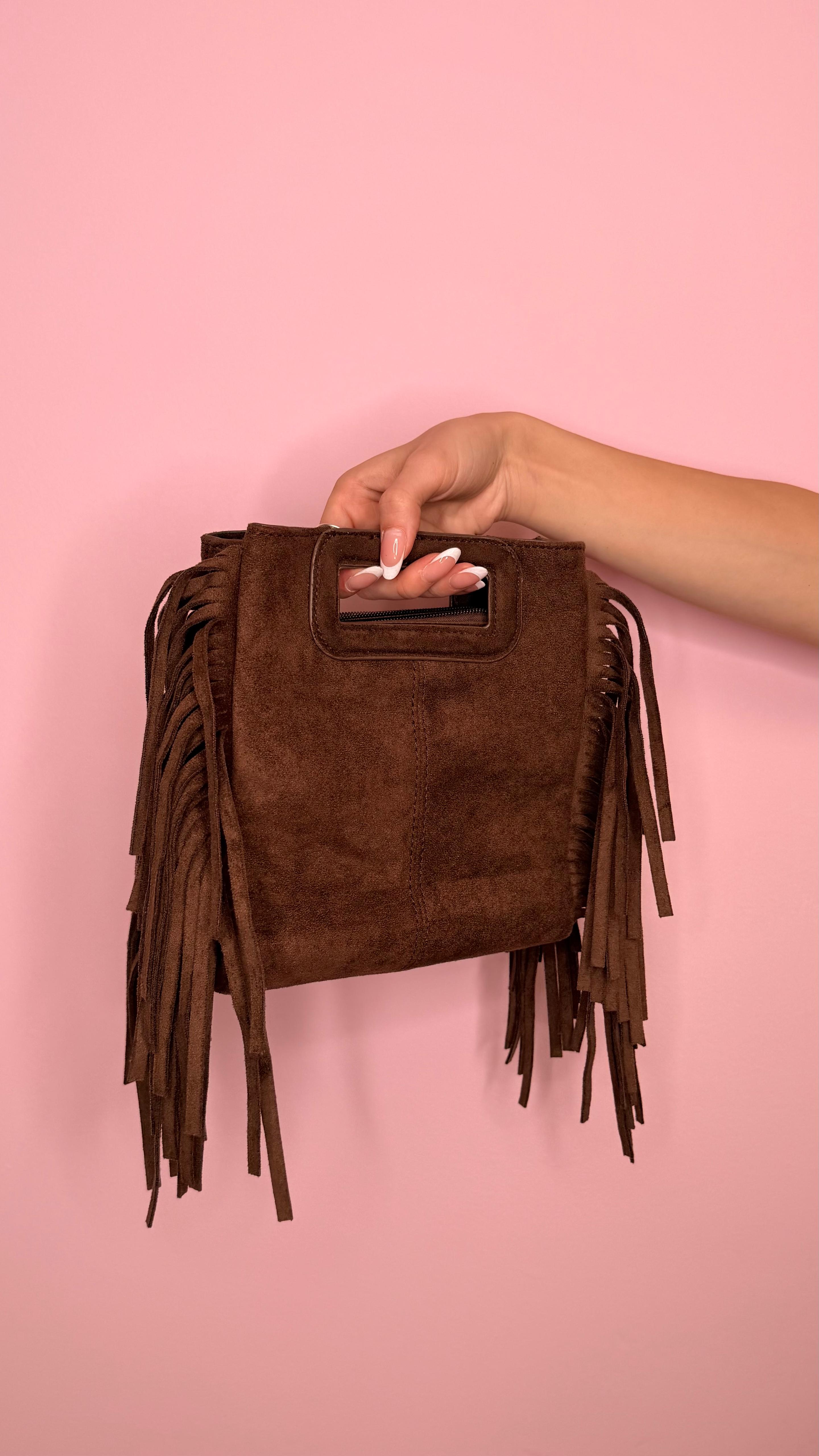 BAG CAMOSCIO CON FRANGE
