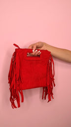 BAG CAMOSCIO CON FRANGE
