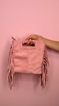 BAG CAMOSCIO CON FRANGE