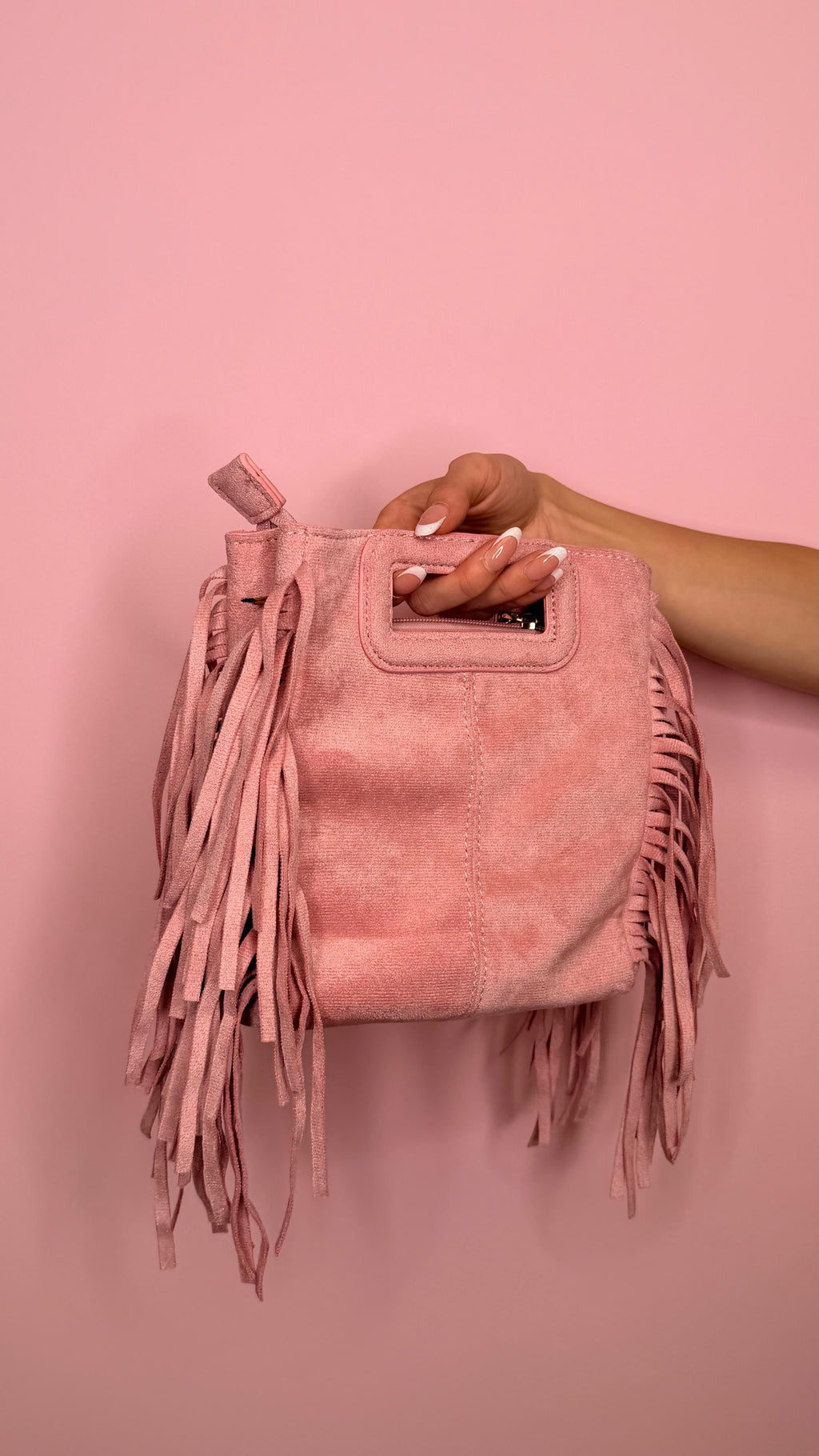 BAG CAMOSCIO CON FRANGE