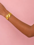 Bracciale Rigido Fascia Foglia - Oro