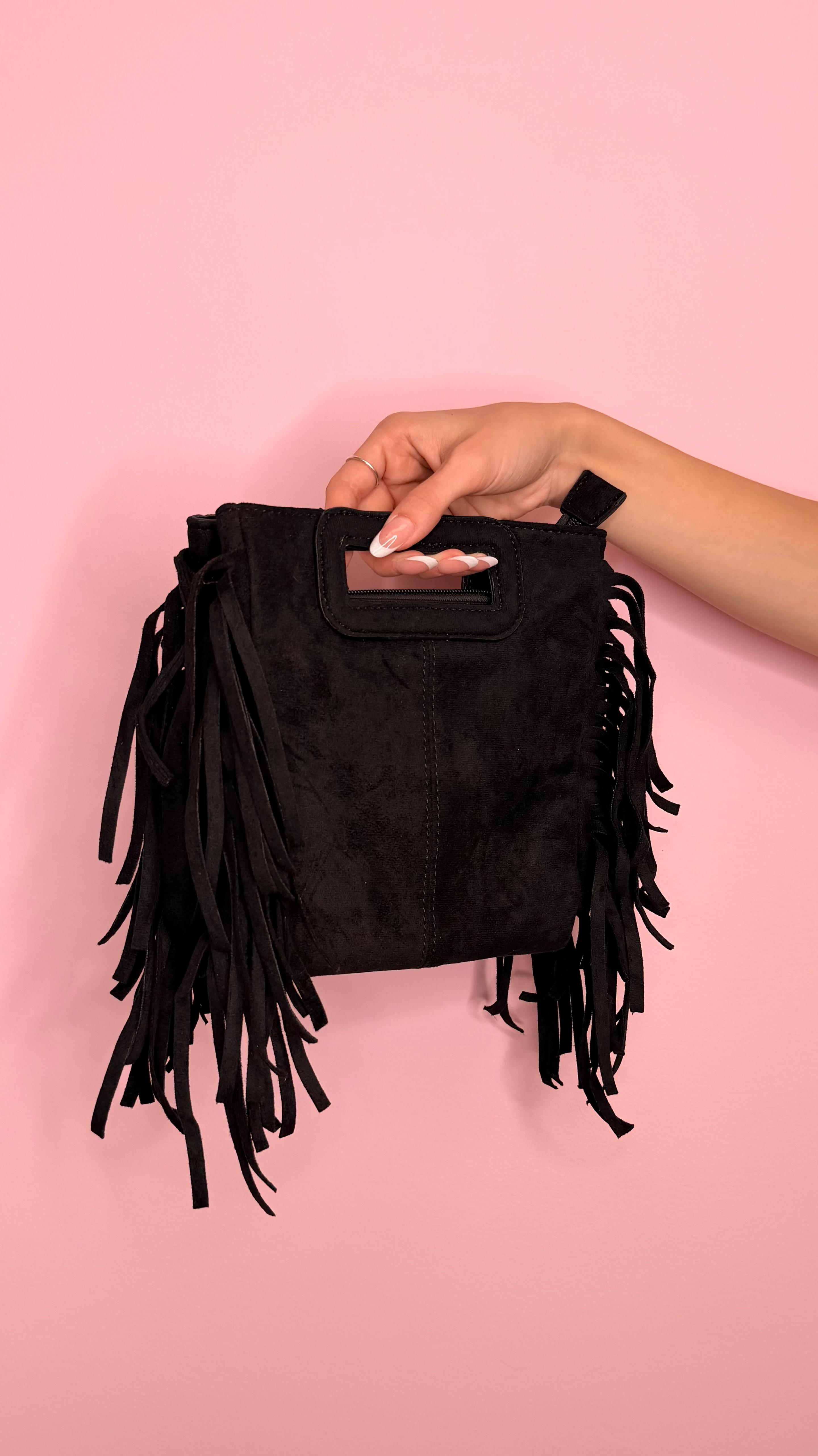 BAG CAMOSCIO CON FRANGE
