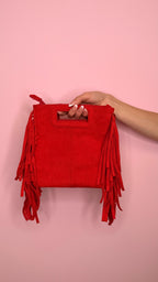 BAG CAMOSCIO CON FRANGE