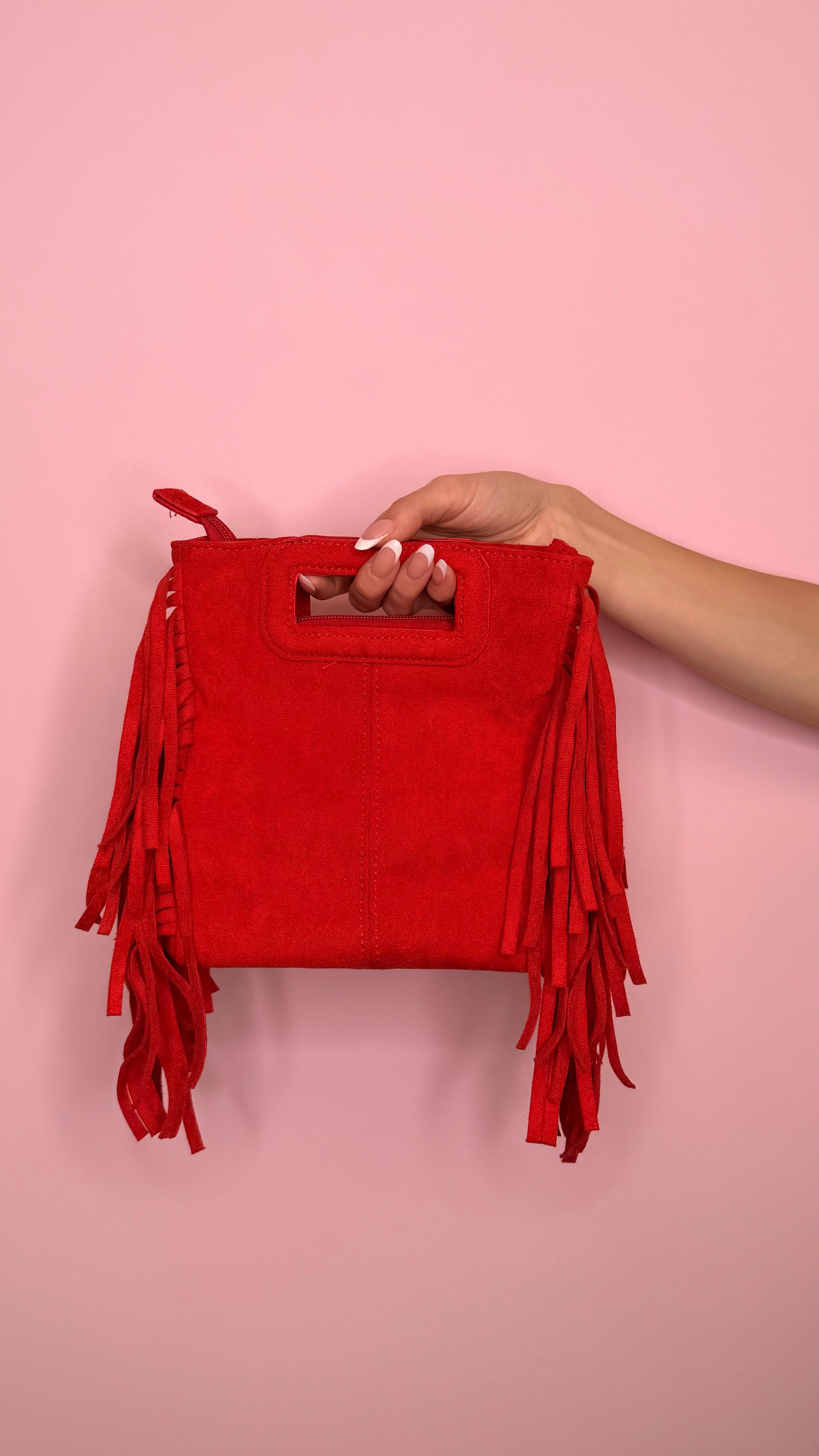 BAG CAMOSCIO CON FRANGE